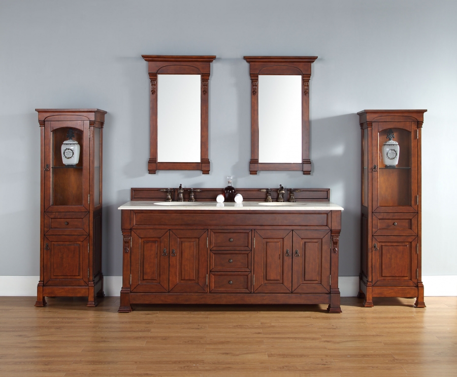 72 Inch Double Sink Bathroom Vanity in Warm Cherry UVJMF147114578172