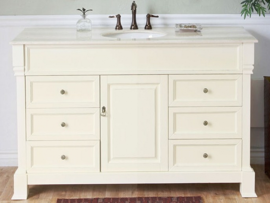 cream colored drop in bathroom sink