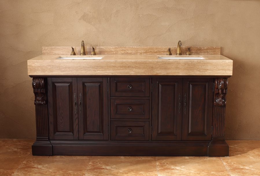 72 Inch Double Sink Bathroom Vanity In Dark Cherry Uvjmf206001551572 