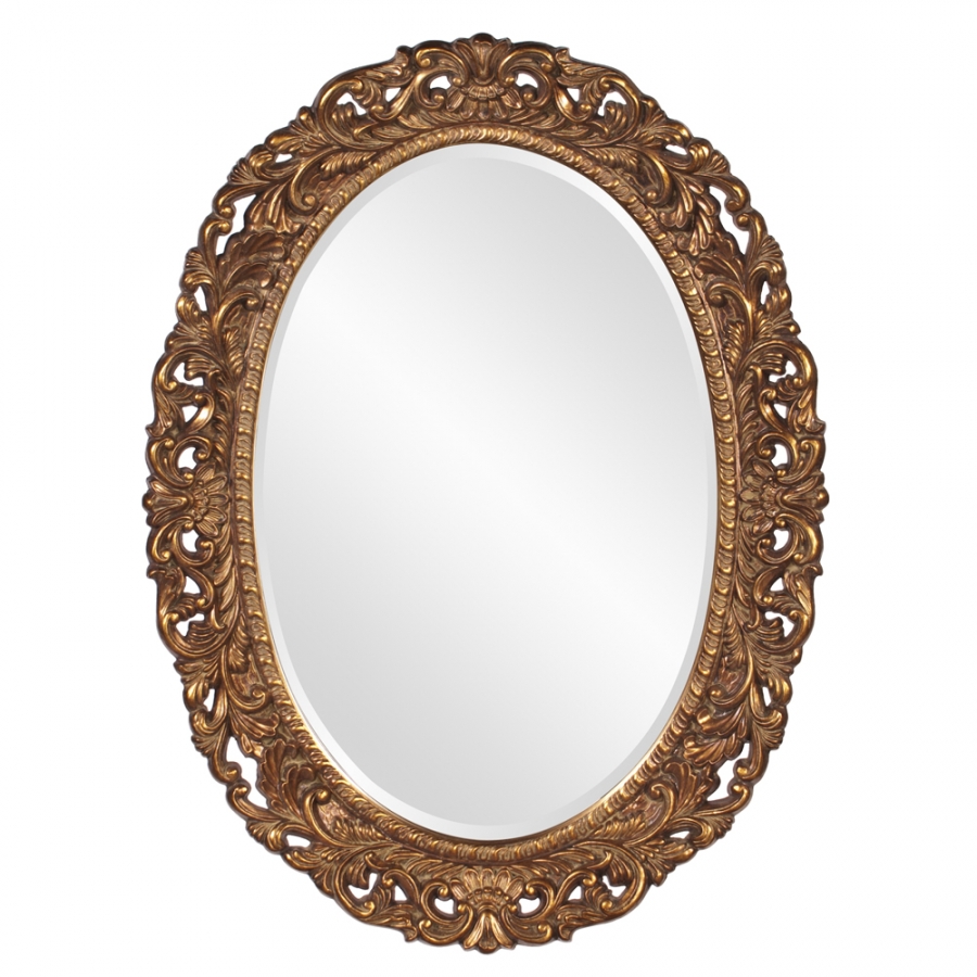 Barcelona Gold Leaf Oval Mirror UVHE53060