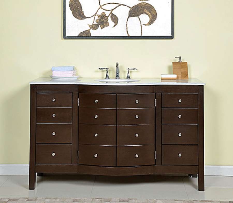 60 Inch Single Sink Bathroom Vanity in Dark Walnut UVSR0274WM60