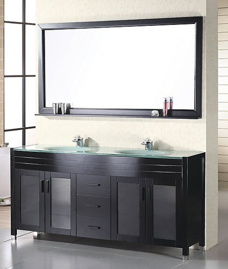 60 Inch Modern Double Sink Bathroom Vanity In Espresso Uvde016a61 