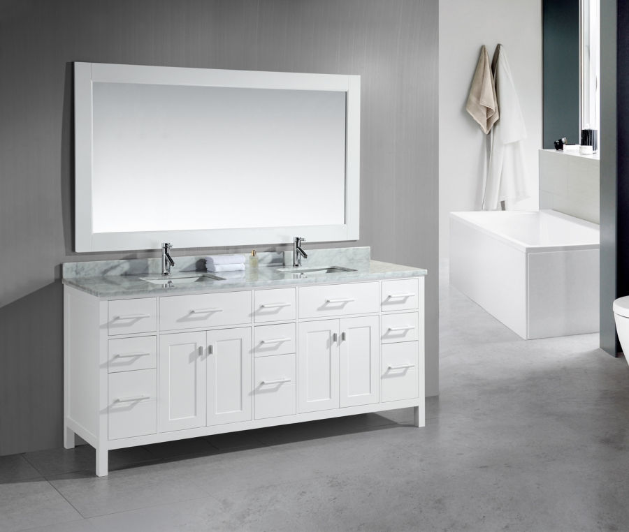 Vanity bathroom double white vanities sink element london modernbathroom modern inch decor saved carrera sinks countertop pearl mirror amazon pst