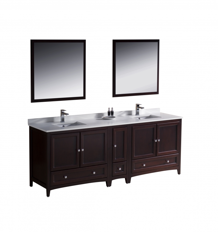 84 Inch Double Sink Bathroom Vanity in Mahogany ...