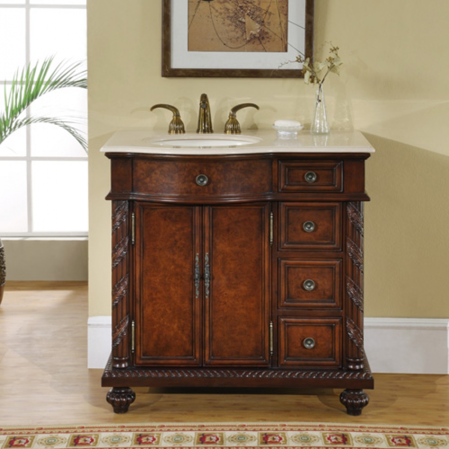 36 Inch Single Sink Bathroom Vanity with Choice of Top UVSR0213L36