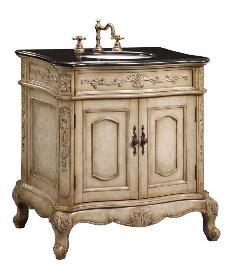 30 Inch Single Sink Furniture Style Bathroom Vanity With Cream Marble Uveive30 