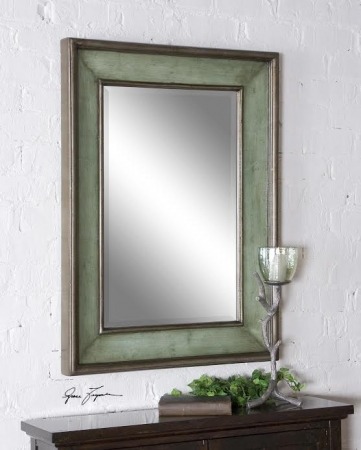Ogden Hand Rubbed Sky Blue with Ivory Rectangular Mirror