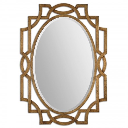 Margutta Heavily Antiqued Gold Leaf Unique Mirror