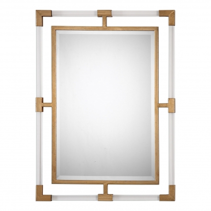 Balkan Modern Gold Wall Rectangular Mirror