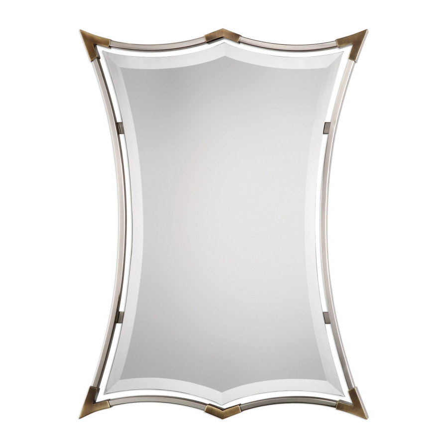 Verity Brushed Nickel Rectangular Mirror UVU09287