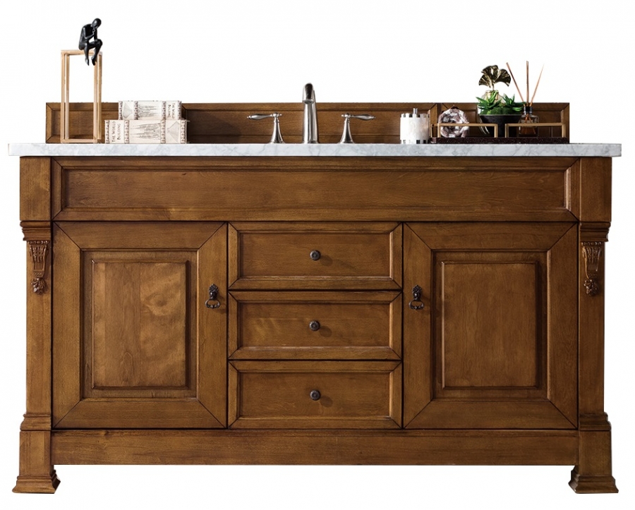 60 Inch Single Sink Bathroom Vanity In Country Oak