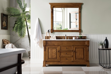 60 Inch Single Sink Bathroom Vanity in Country Oak