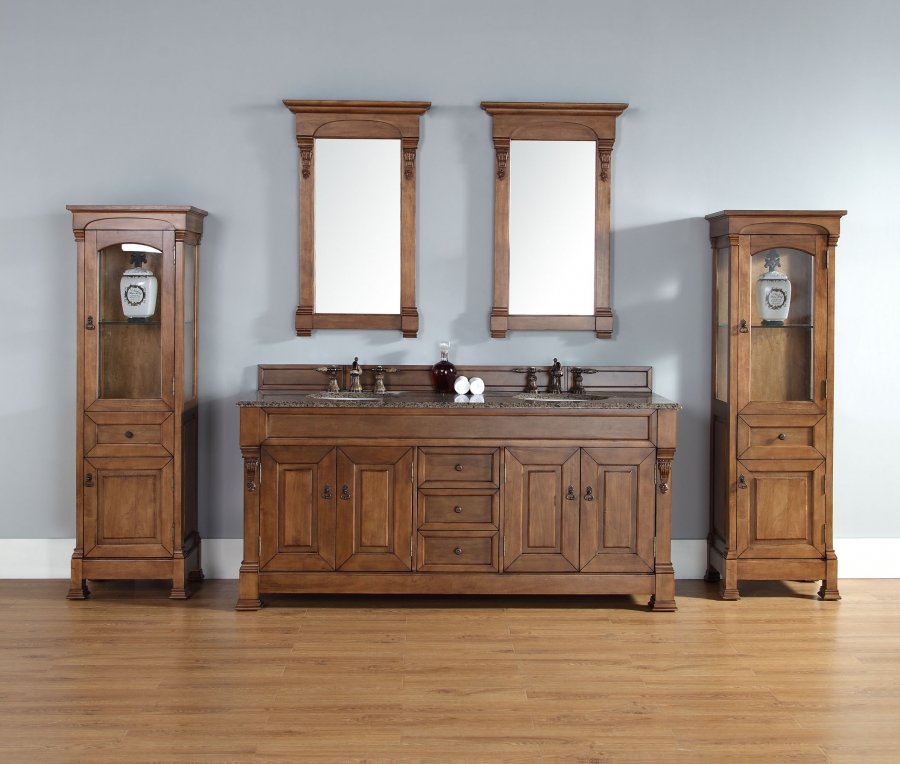 72 Inch Oak Double Sink Bathroom Vanity Custom Options 