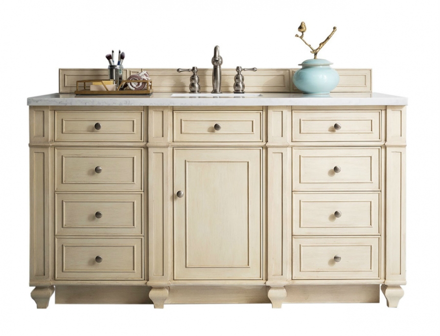 60 Inch Single Sink Bathroom Vanity in Vintage White