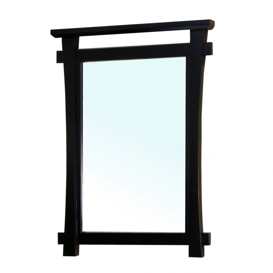 Asian Rectangular Black Bathroom Wall Mirror 28 X 38 Inch | On Sale