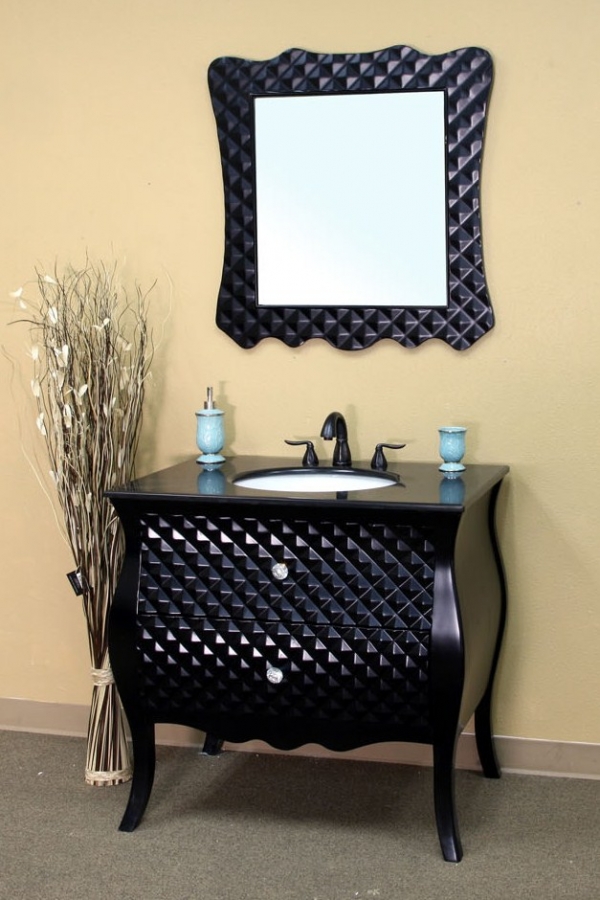 Black Single Sink Bath Vanity, 36 Inch Black Bathroom Vanity Dimensions
