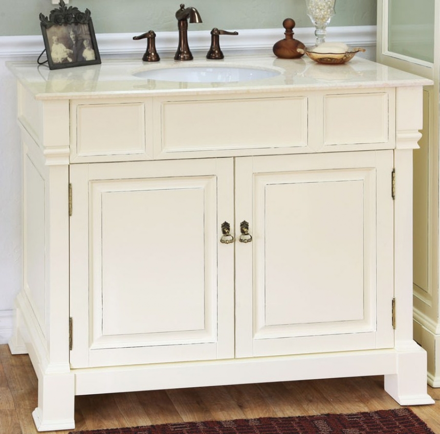 42 Inch Single Sink Bathroom Vanity in Cream White UVBH205042CR42