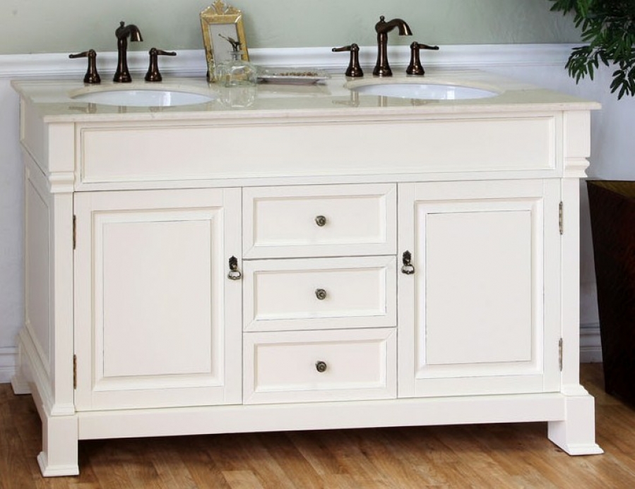 60 Inch Bathroom Vanity In White