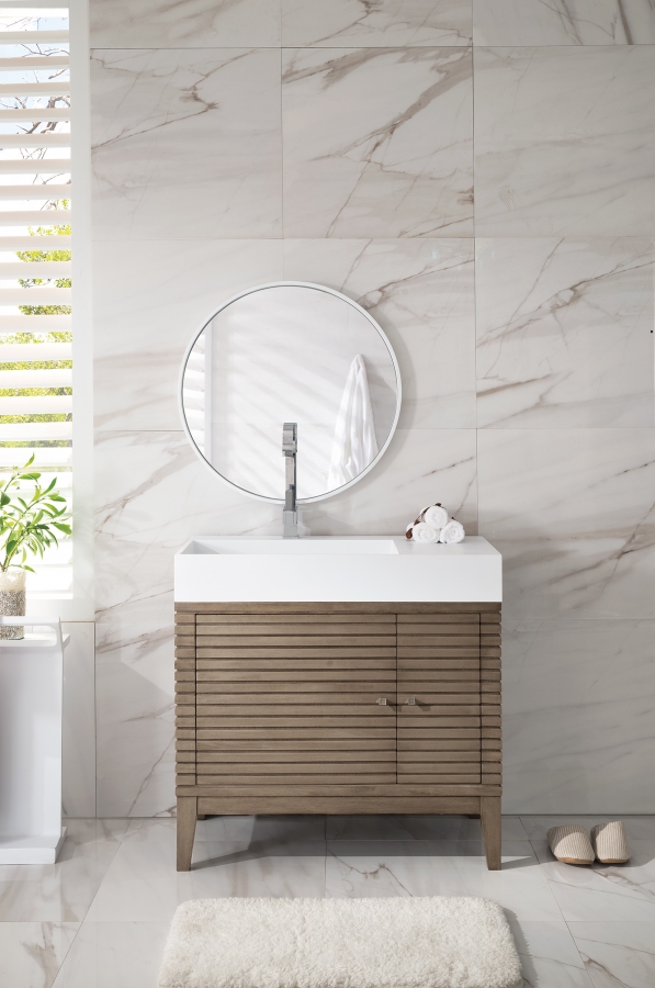 36 Inch Single Sink Bathroom Vanity With Solid Surface - Bathroom Vanities With Sink 36 Inch