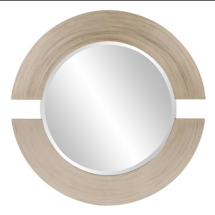 Orbit Round Silver Leaf Bathroom Wall Mirror