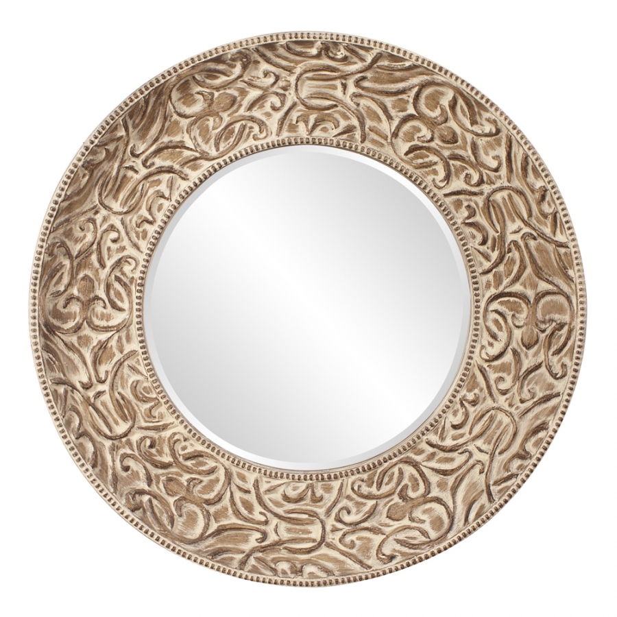 Larson Round Whitewashed Mirror UVHE43133