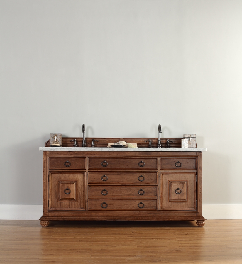 72 Inch Rustic Double Sink Bathroom Vanity | Custom Options