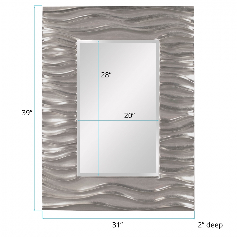 Zenith Rectangular Mirror - Custom Painted Glossy Nickel