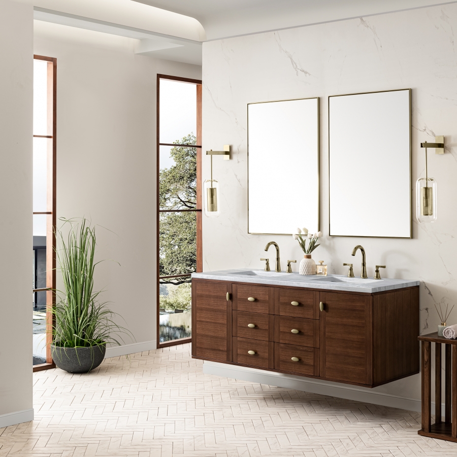60 Inch Floating or Freestanding Double Sink Bathroom Vanity