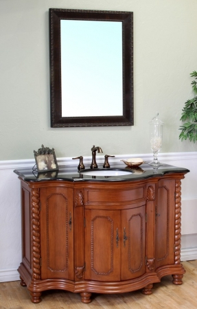 48 Inch Furniture Style Single Sink Bathroom Vanity in Light Walnut