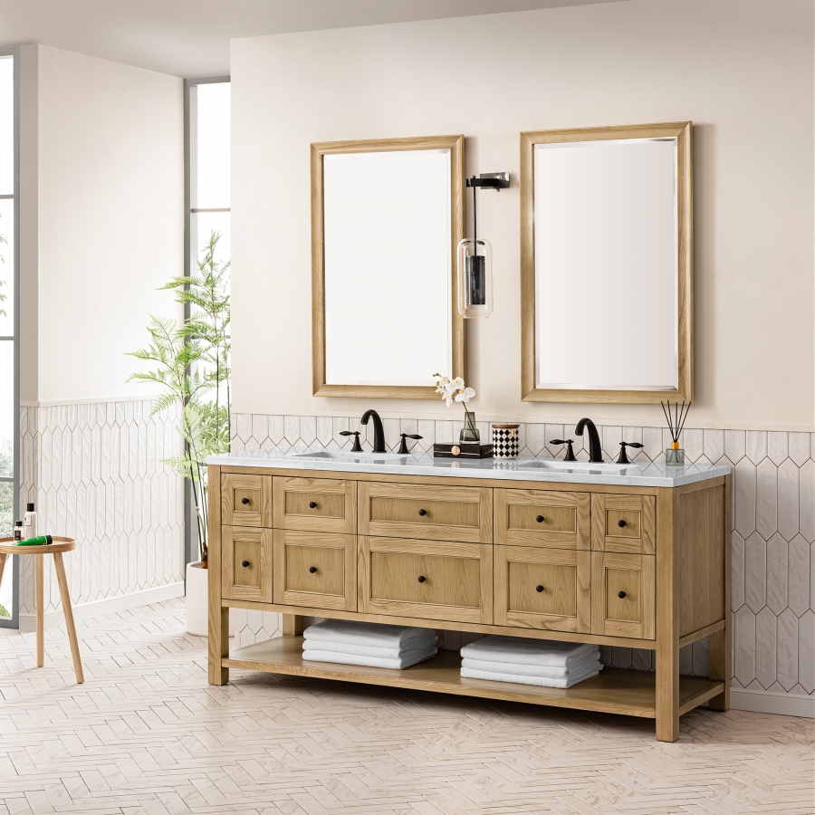 Farmhouse 72 in Double Sink Bathroom Vanity in Grey