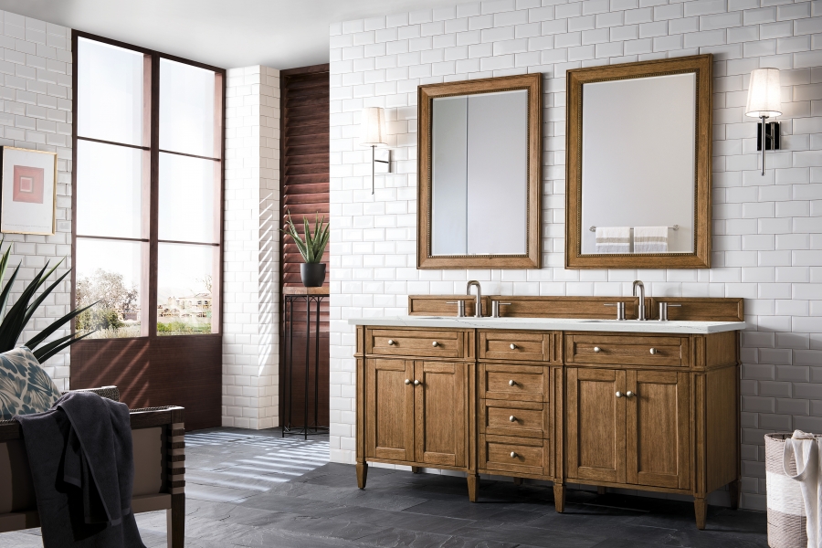 せーちゃん　バートン Diamond NOW Cassidy 72-in White Double Sink Bathroom Vanity