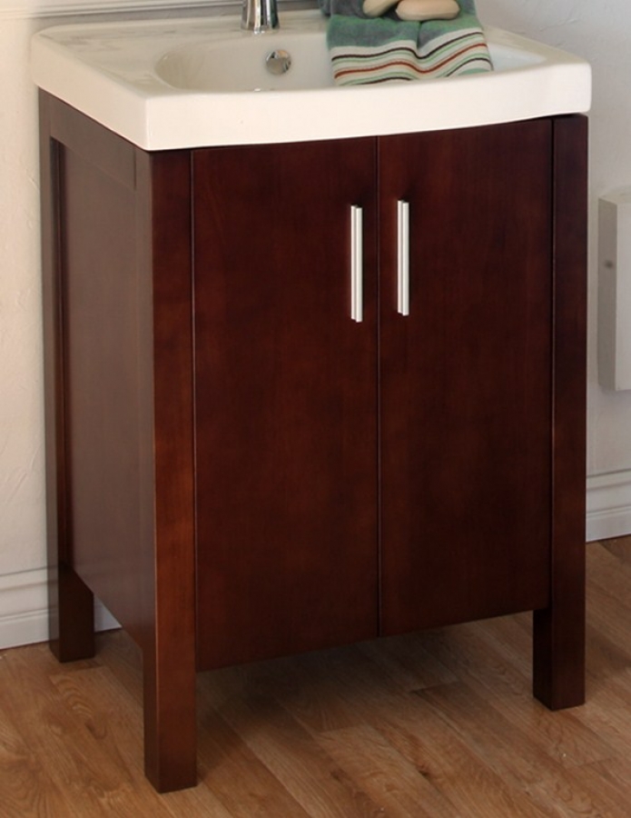 Dark walnut bathroom cabinet