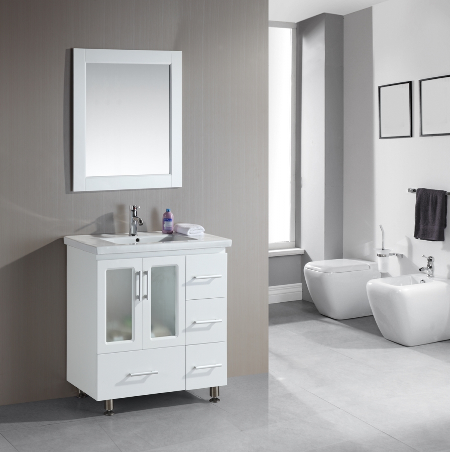 31.5 Inch Single Sink Bathroom Vanity in White UVDEB30DSW30