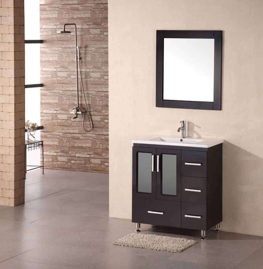 32 Inch Modern Single Sink Bathroom Vanity in Espresso UVDEB30DS30