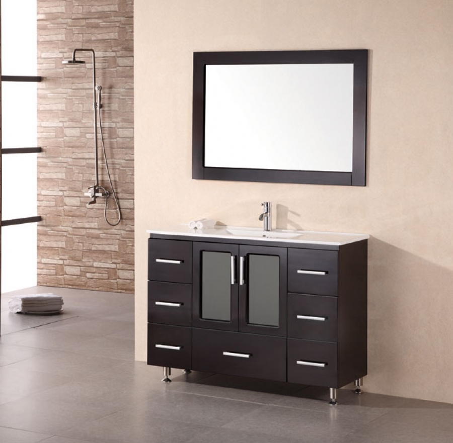 48 Inch Modern Single Sink Bathroom Vanity in Espresso ...