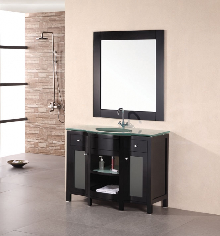 43 Inch Modern Single Sink Vanity in Mahogany UVDE01043