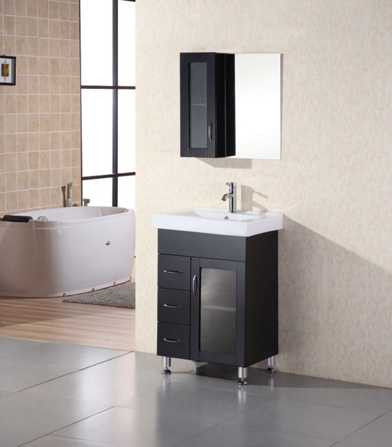 24 Inch Modern Single Sink Bathroom Vanity with Ceramic ...