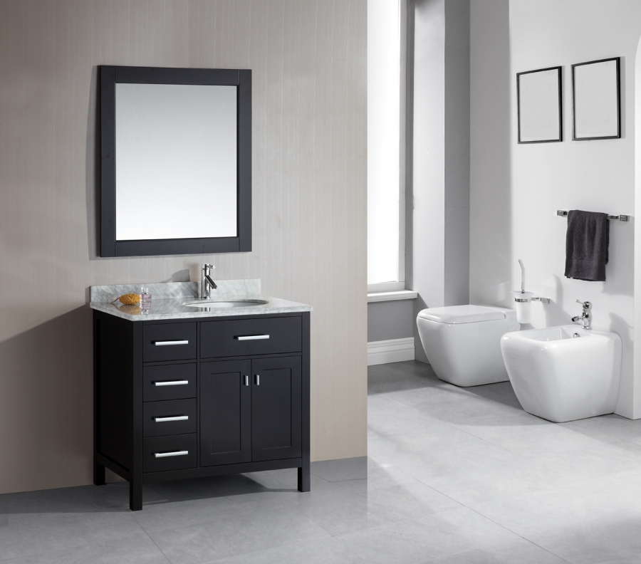 36 Inch Single Sink Bathroom Vanity with a Flip Down Shelf UVDEDEC076DL36