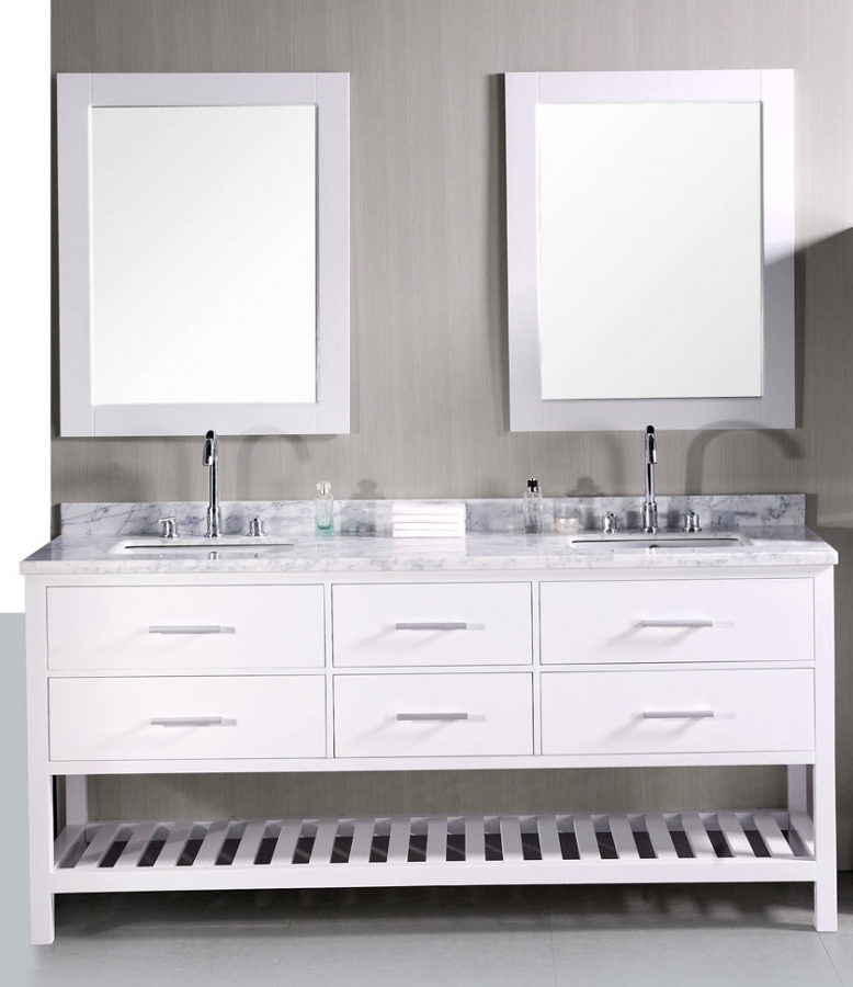 72 Inch Double Bathroom Vanity in Pearl White UVDEDEC077BW72