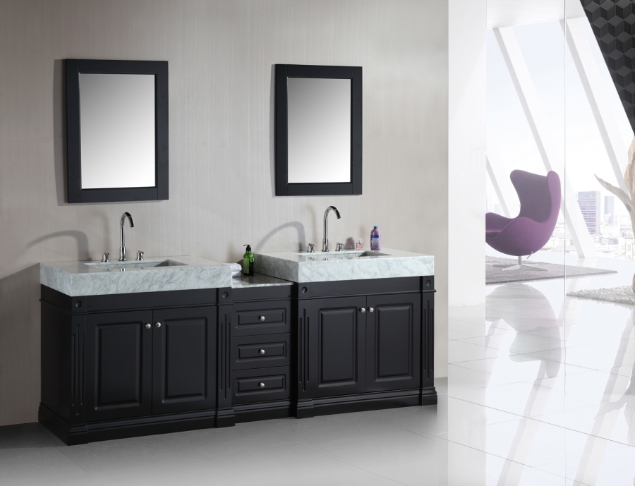 88 Inch Double Sink Bathroom Vanity in Espresso UVDEDEC10188