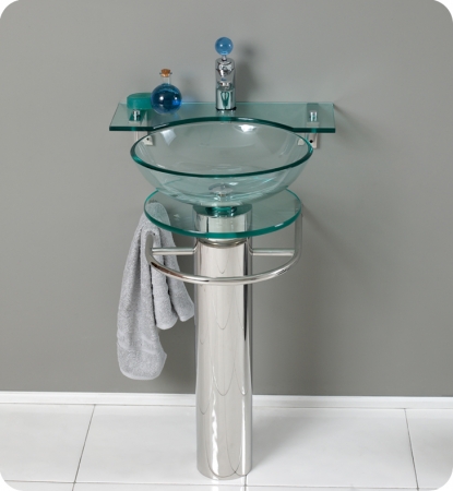 20.75 Inch Modern Glass Vessel Sink Bathroom Vanity with Mirror