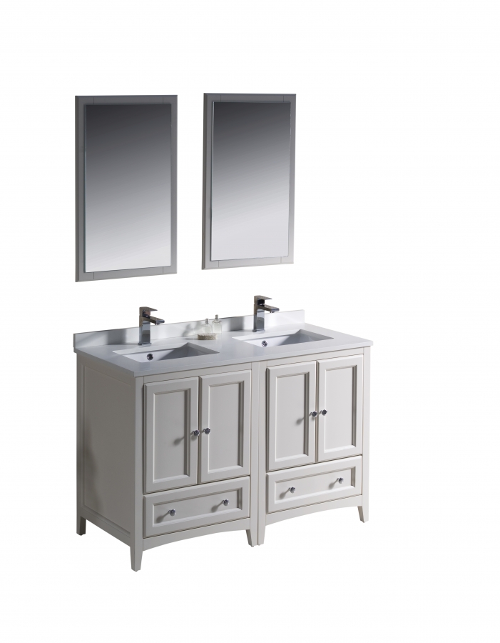 48 White Double Sink Vanity Cabinet 