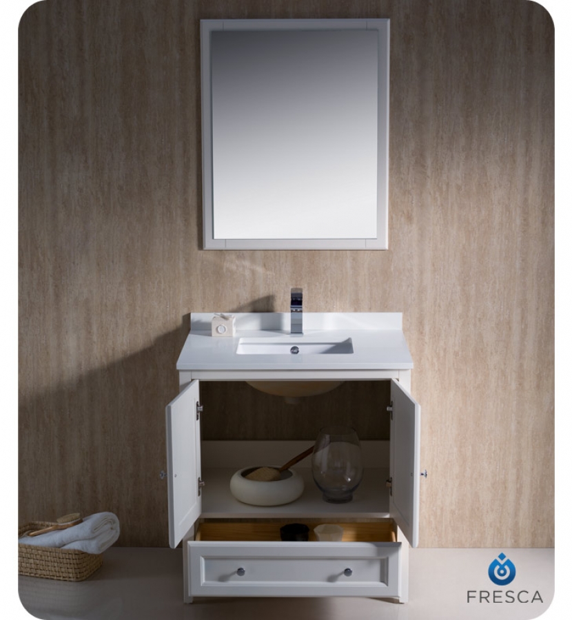 30 Inch Single Sink Bathroom Vanity In Antique White Uvfvn2030aw30