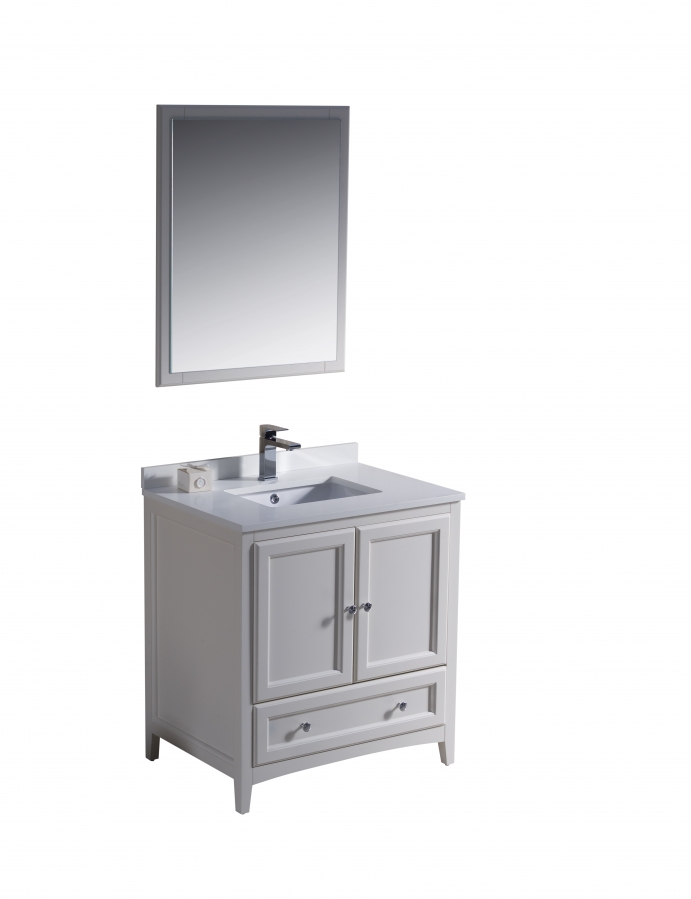 30 Inch Single Sink Bathroom Vanity In Antique White