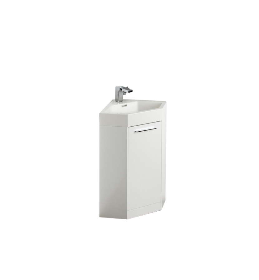 18 Inch Small White Modern Corner Bathroom Vanity