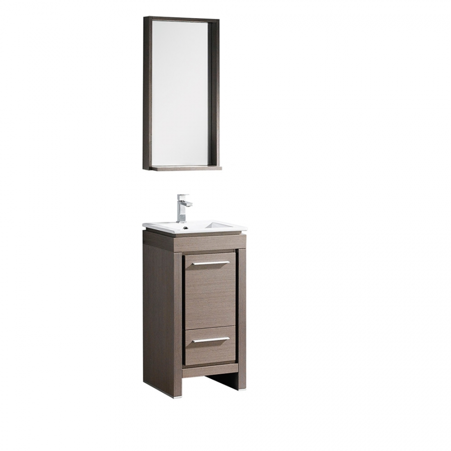 165 Inch Small Gray Oak Modern Bathroom Vanity Set On Sale