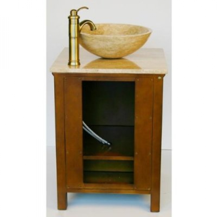 Modern small vessel sink and vanity combo