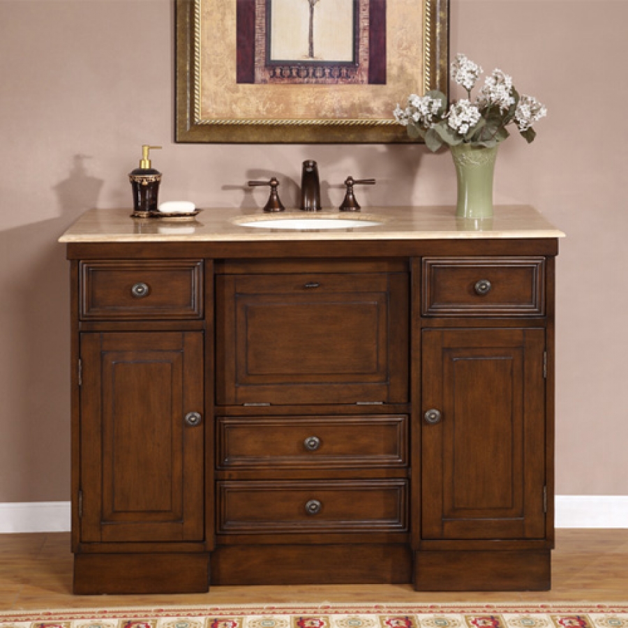 48 Inch Single Bathroom Vanity with a Walnut Finish UVSR071848