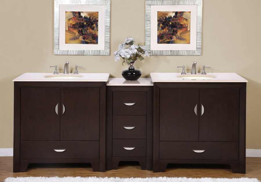 90 inch modern double bathroom vanity | custom options