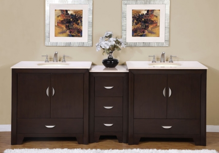 90 Inch Modern Double Bathroom Vanity Custom Options